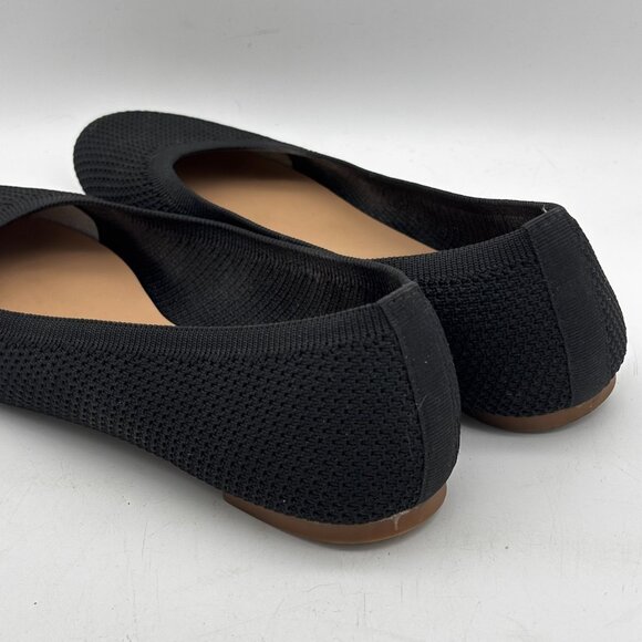 Lucky Brand Erin Black Knit Flats Women 8.5 Round Closed Toe Slip On Ballet Shoe - Picture 5 of 8